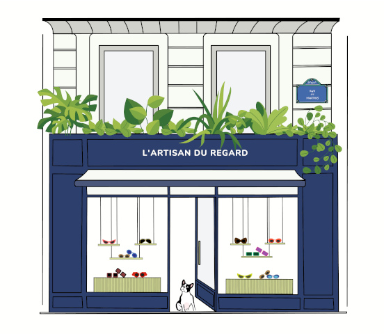 Ilustration boutique opticien