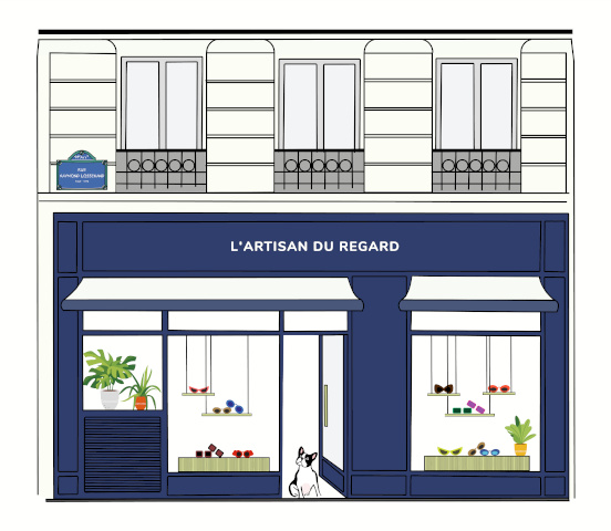 Ilustration boutique opticien