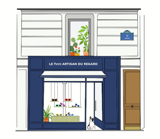 Ilustration boutique opticien pour enfants